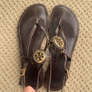 Tory Burch Vintage brown leather sandals; size 8.5